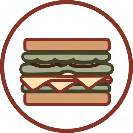 A vector icon of a single sandwich